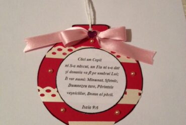 Glob ornament cu verset - lucru manual