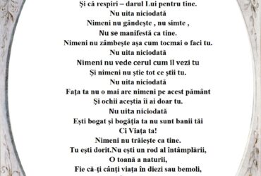 Nu uita niciodata - poster \ tablou - cadou