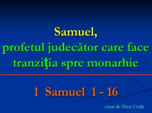 Samuel- profetul judecator
