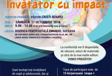 Invitaţie la Conferinţa anuala a învăţătorilor de şcoală duminicală-regionala Suceava