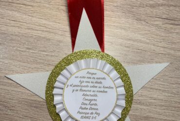 Stea- rozetă cu verset - ornament