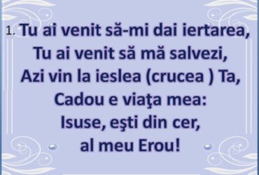 Tu ai venit să-mi dai iertarea