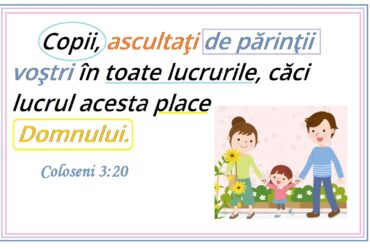 Coloseni 3:20 - planşă verset
