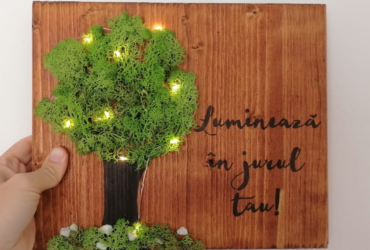 Tablou din lemn cu licheni