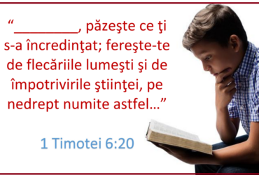 1 Timotei 6:20 - planșă verset A3