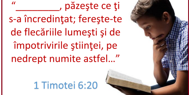 1 Timotei 6:20 - planșă verset A3