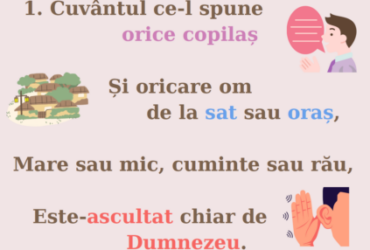 Cuvântul ce-l spune orice copilaș – planșe cântare