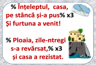 Înțeleptul casa pe Stâncă și-a pus